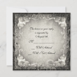 Elegant Vintage floral R.S.V.P. Invitation
