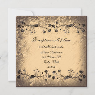 Elegant Vintage Floral Reception Invitation