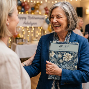 Elegant Vintage Floral Retirement Gifts for Mum Notebook