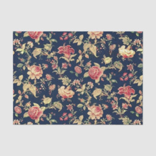 Elegant Vintage Floral Rose Tissue Paper