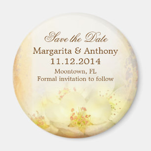 elegant vintage floral save the date magnets