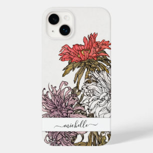 Elegant Vintage Floral Script Name Case-Mate iPhone 14 Plus Case