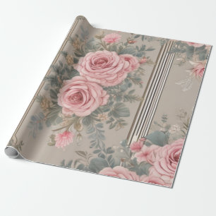 Elegant Vintage Floral Shabby Chic Wrapping Paper