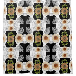 Elegant Vintage Floral Shower Curtain