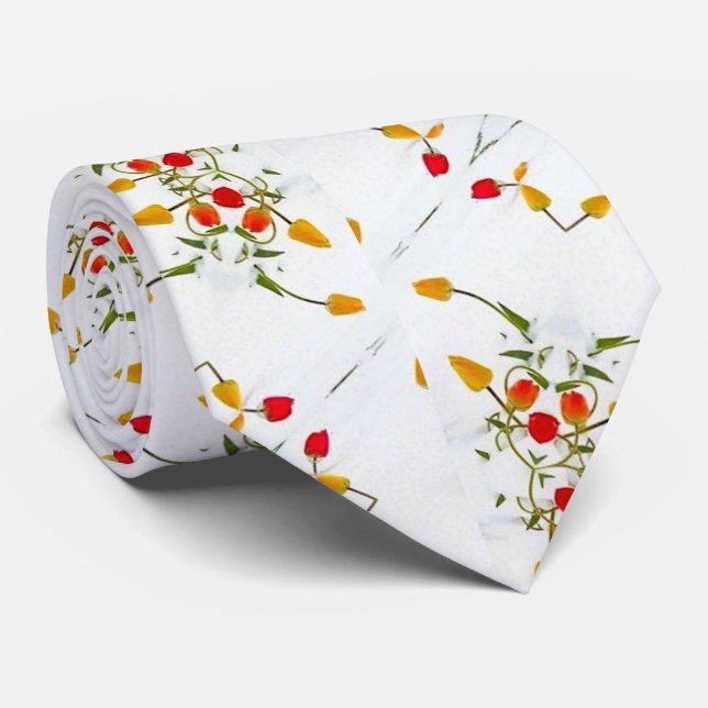 Elegant Vintage Floral Tie (Rolled)