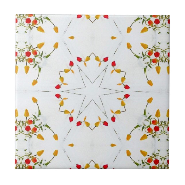 Elegant Vintage Floral Tile (Front)