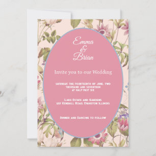 Elegant Vintage Floral Wedding customisable Invitation