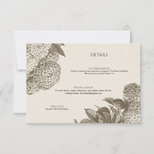 Elegant Vintage Floral Wedding Details Card