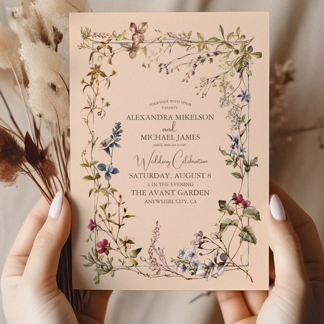 Elegant Vintage Floral Wedding Invitation (Creator Uploaded)