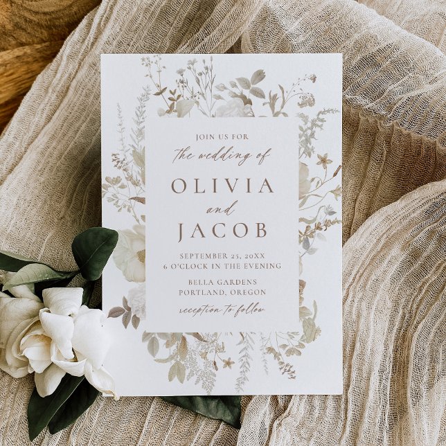 Elegant Vintage Floral Wedding Invitation (Creator Uploaded)