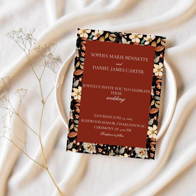 Elegant Vintage Floral Wedding Invitation (Creator Uploaded)