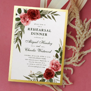 Elegant Vintage Floral White Rehearsal Dinner