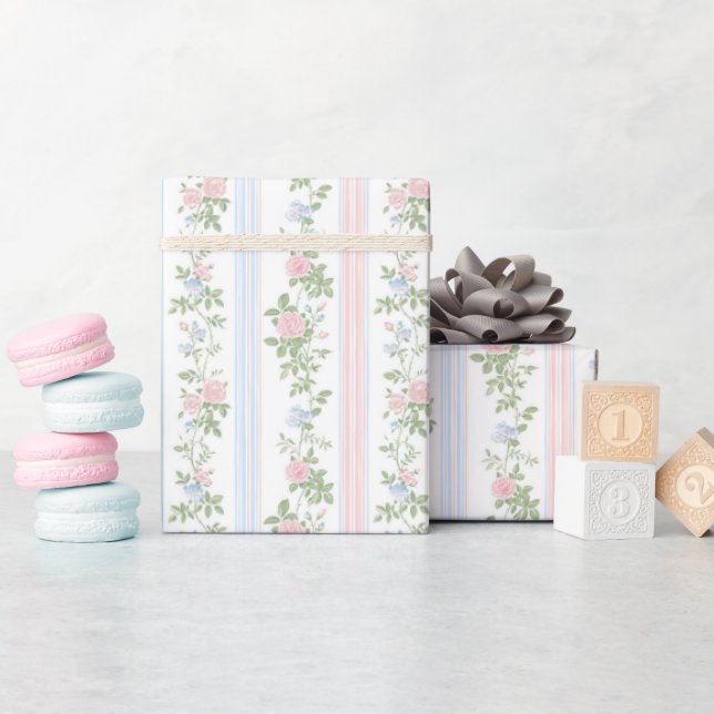Elegant Vintage Floral Wrapping Paper (Baby Shower)