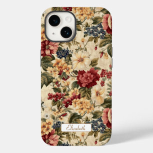 Elegant Vintage flowers Ivory Background  Case-Mate iPhone 14 Case