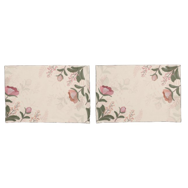 Elegant Vintage Flowers Pillowcase (Front-Set)