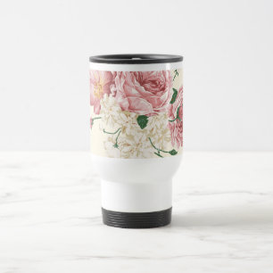 Elegant Vintage Flowers Travel Mug