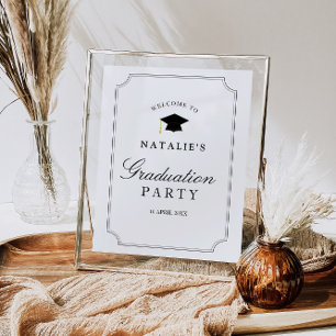 Elegant vintage fram graduation party welcome sign