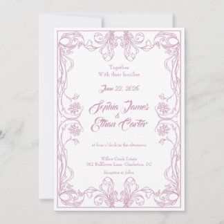 Elegant Vintage Frame Wedding Invitation