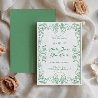 Elegant Vintage Frame Wedding Invitation