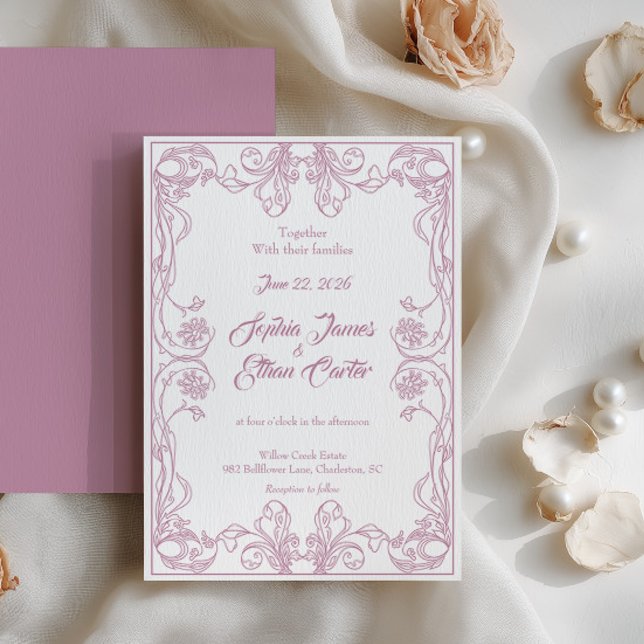 Elegant Vintage Frame Wedding Invitation (Creator Uploaded)