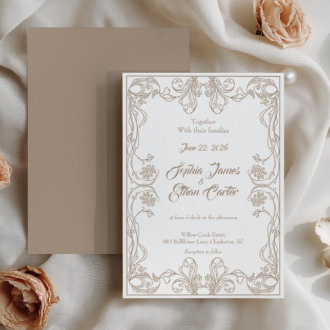 Elegant Vintage Frame Wedding Invitation (Creator Uploaded)