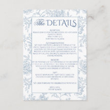 Elegant Vintage French Blue Floral Toile Wedding