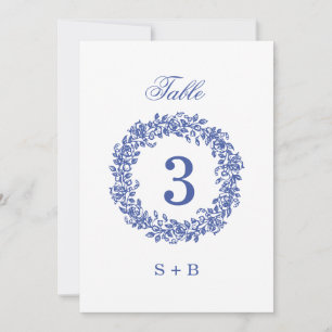 Elegant Vintage French Blue Floral  Wedding  Invitation