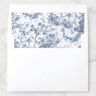 Elegant Vintage French Engraved Floral Toile-Blue