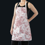 Elegant Vintage French Engraved Floral Toile-Pink Apron<br><div class="desc">Elegant and ornate pink and white vintage toile de jouy pattern featuring exotic flowers,  vines and foliage intertwined with garlands and baskets of roses. This pattern was adapted from an historic French textile fragment ca 1910 in the Smithsonian collection. Pattern is high res but cannot be tiled.</div>