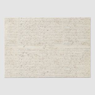 Elegant Vintage French Handwritten Letter Script Tissue Paper