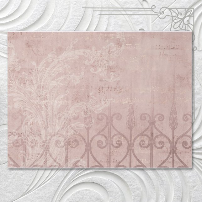 Elegant Vintage French Orchid Brocade Tissue Paper (Creator Uploaded)