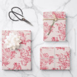 Elegant Vintage French  Pink Toile De Jouy Pattern Wrapping Paper Sheet<br><div class="desc">Elegant Vintage French  Pink Toile De Jouy Pattern</div>