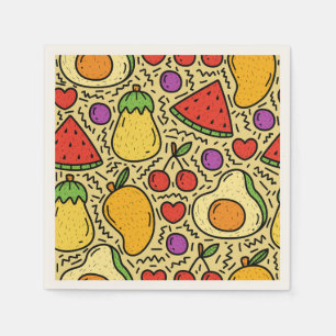 Elegant vintage fruits Mixed for family dinner. Napkin