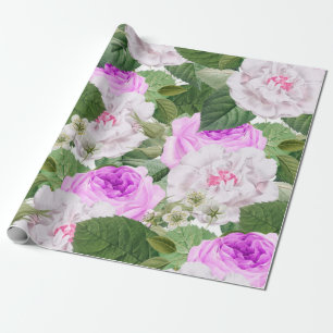 Elegant Vintage Garden Roses  Wrapping Paper