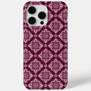 Elegant Vintage Geometric Floral Pattern iPhone 15 Pro Max Case