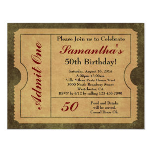 admit one invitations announcements