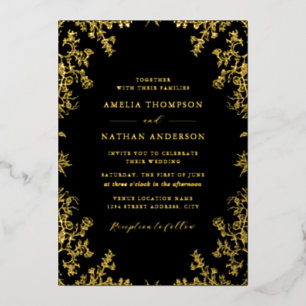 Elegant Vintage Gold Black Wedding 