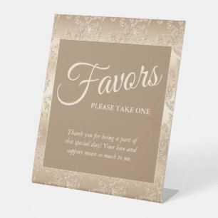 Elegant Vintage Gold Bridal Shower Favor Sign