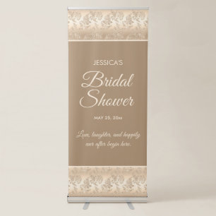 Elegant Vintage Gold Champagne Bridal Shower Retractable Banner