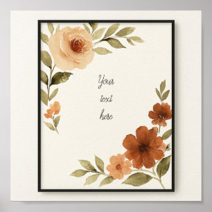 Elegant Vintage Gold Frame on Cream Parchment Back Poster