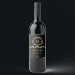 Elegant, Vintage Gold Monogram Wine Label<br><div class="desc">Elegant, Vintage Gold Monogram Labels. Elegant design Faux gold with gole ornate accents. Add a special touch to your party with this beautiful, modern wine label, also makes a great gift! For further customisation, please click the "Customise it" button and use our design tool to modify this template. All text...</div>