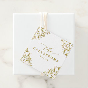 Elegant Vintage Gold Wedding Classy Favour Tags