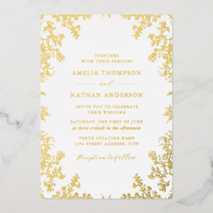 Elegant Vintage Gold White Wedding 