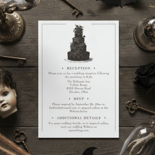 Elegant Vintage Gothic Black Toile Wedding Enclosure Card