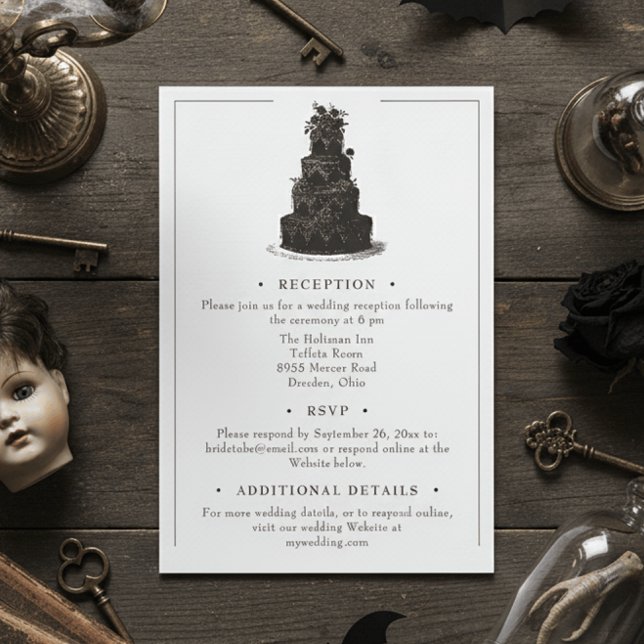 Elegant Vintage Gothic Black Toile Wedding Enclosure Card (Creator Uploaded)