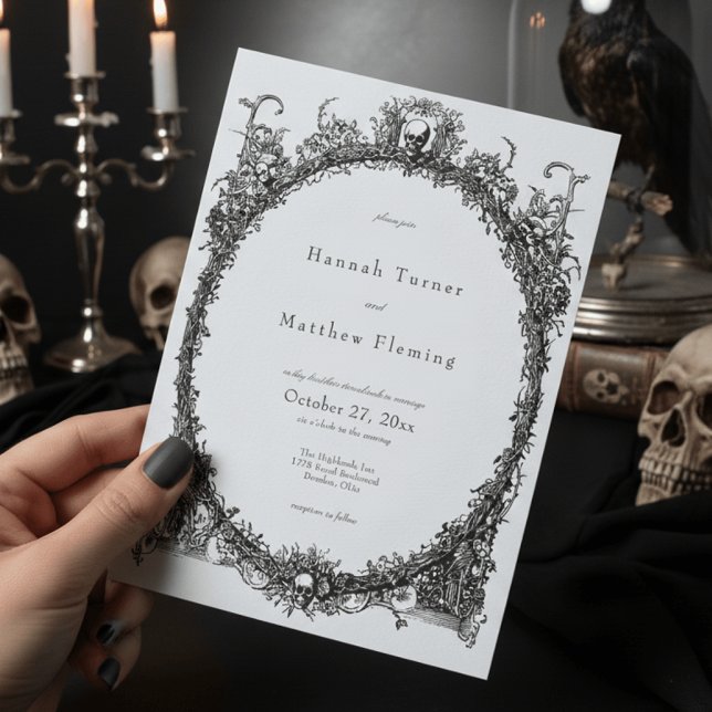 Elegant Vintage Gothic Black Toile Wedding Invitation (Creator Uploaded)