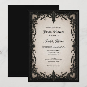 Elegant Vintage Gothic Bridal Shower invitation