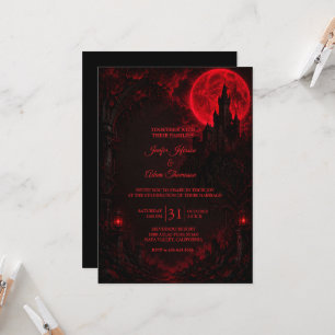 Elegant Vintage Gothic Halloween Wedding Invitation