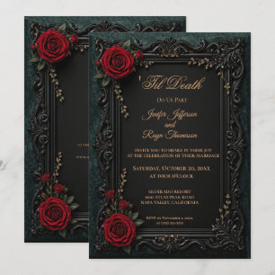 Elegant vintage Gothic wedding invitation