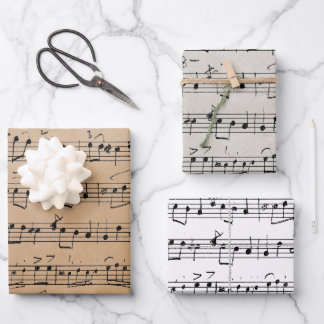 Elegant Vintage Handwrite Sheet Music Notes Kraft